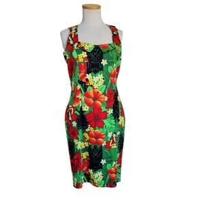New Voodoo Vixen Tiki Girl Hawaiian Rockabilly Dress XL Tropical Bodycon